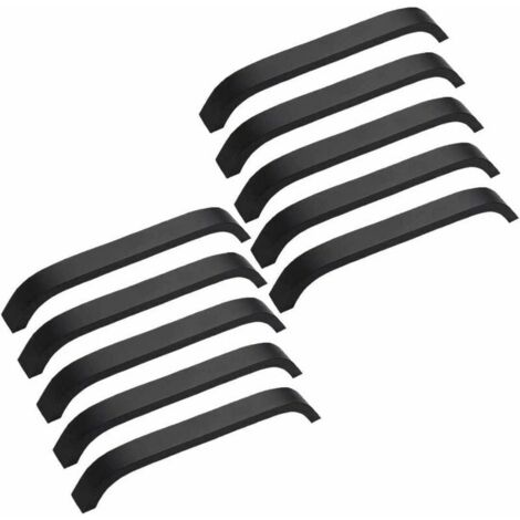 10 Stück schwarze Möbelgriffe – schwarzer Küchenmöbelgriff, Achsabstand 160 mm, Küchenschrankgriffe, Schrankmöbel