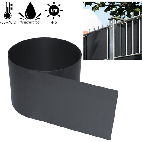 40 Stück Sichtschutzstreifen-Anthrazit Hartes PVC Höhe 19 cm x Breite 252 cm Einstab und Doppelstabmatten UV-Resistent Für Garten Balkon effektiver Sichtschutzfolie