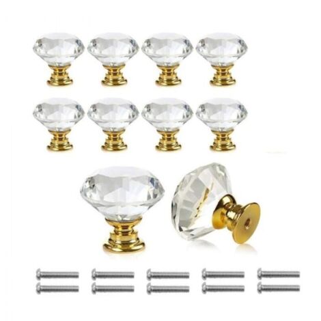10 Stück Türknöpfe Griffe Transparent Diamant Kristall Glastüren Möbel Schublade Schrank Dekoration Mit Schrauben