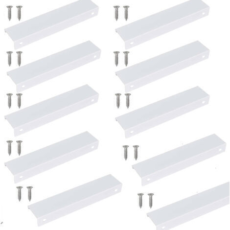 10 Stück Unsichtbarer Küchengriff 150mm, Unsichtbarer Möbelgriff Küche, Weißer Griff für Möbel, Ideal für einen schlichten und modernen Stil, für Schränke, Schränke, Küchenschubladen
