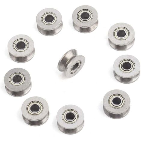10 Stück V624ZZ V-Nut-Stahlkugellager, Mini-Kugellager, Kugellager, für Schienen-Linearbewegungssystem, 4 x 13 x 6 mm