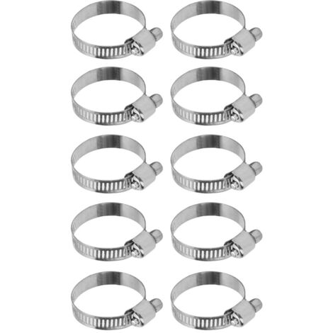 10 Stück verstellbare Edelstahl-Schlauchschellen für Rohre mit 20–35 mm Durchmesser, Sanitärzubehör