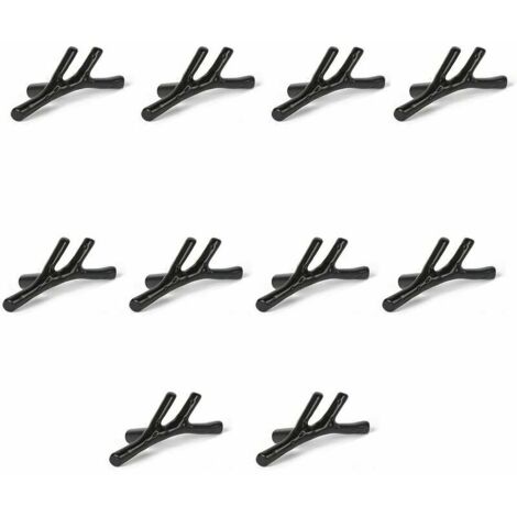 10 Stück Vintage-Türknäufe aus Zinklegierung in Astform für Schrank, Schublade, Schrank, Küche, Möbel, Schlafzimmer (schwarz)