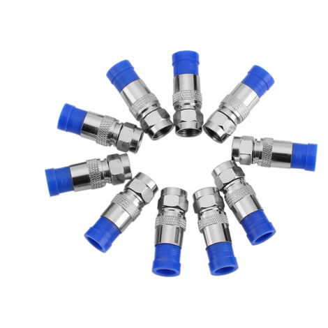 10 Stück wasserdichte RG6-Stecker (männlich) für TV-Antennen