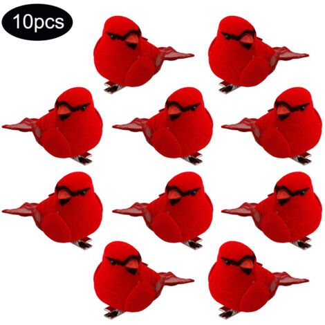 10 Stück Weihnachtsbaumschmuck, Kardinäle, dekorative handgefertigte Clips für den Weihnachtsbaum