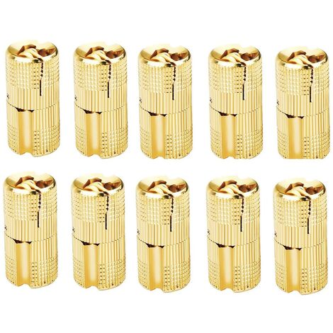 10 Stück Zylinderscharniere aus Messing, verdeckte, unsichtbare Tonnenscharniere für DIY-Holztüren, Schränke, Wohnwagen, 10 mm