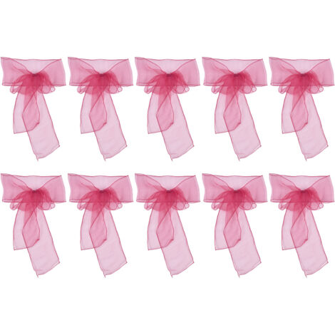 10 Stuhlschleifen aus Organza, elegante Bänder für Hochzeiten und Veranstaltungen, Rot und Rosa