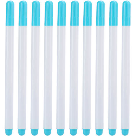 10 Stylos Marqueurs Effaçables à l'Eau pour Tissu, Outils de Couture Accessoires Bleus