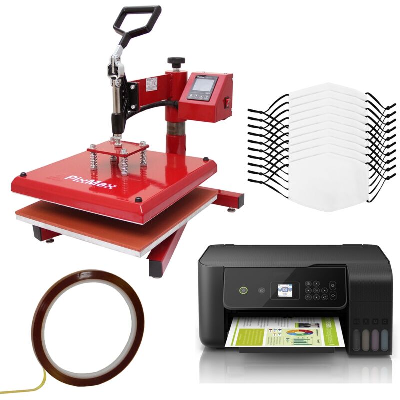 10 Sublimation Face Masks, Swing Heat Press & Eco Tank Printer