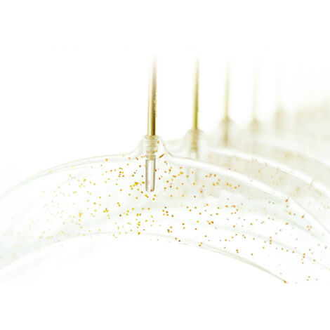 10 Supports à Vêtements en Plastique Transparent Étincelant, 40 cm, Design Cristal sans Couture pour Armoire et Penderie, Effet Paillettes Dorées