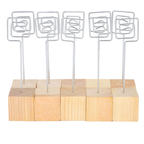10 Supports Photos en Bois avec Pinces Métal pour Cartes et Messages - Artisanat
