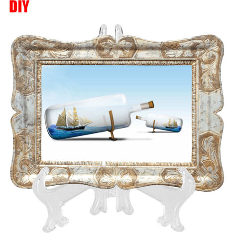 10 supports pliables en plastique blanc pour cadres photos, assiettes décoratives et présentoirs