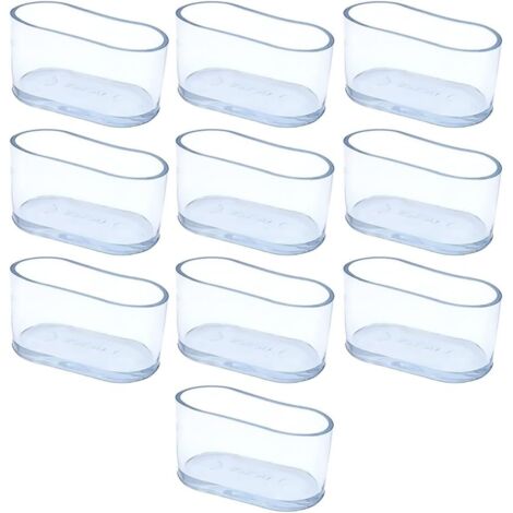 10 tapas ovaladas transparentes de goma para patas de sillas, protectores antiarañazos de PVC para patas de sillas, deslizadores de muebles, protectores de suelo para mesas, sillas y escritorios (15 x