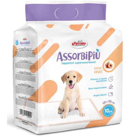 10 tappetini Assorbipiù fresh fruits profumo di frutta con angoli adesivi 60x90 cm per cani