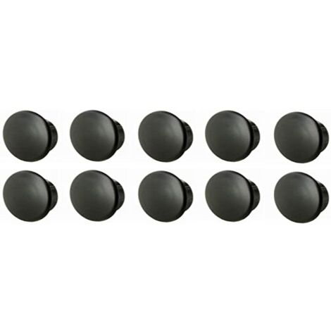 10 tappi rotondi in plastica per tappi ciechi, tappi di protezione, colore nero, Nero