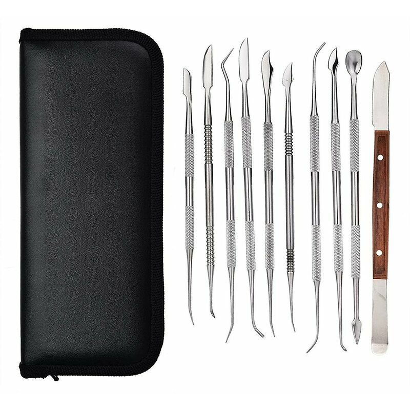 10 teile/satz Edelstahl Carving Instrumente Tragbare Metall Carving Kit Schmuck Dekoration Wachs Carving Tool Set | 07634066326212