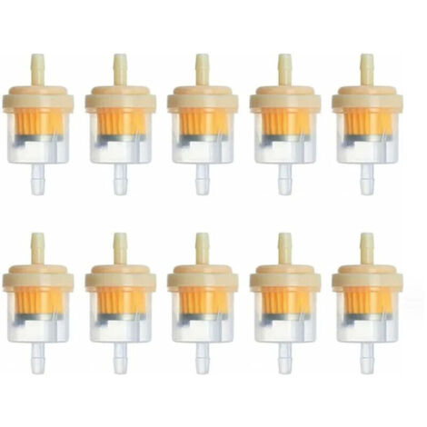 10-teiliger Magnetpatronenfilter zur Entfernung von Verunreinigungen aus Benzin, Schnellkraftstofffilter geeignet für Motorräder, Rasenmäher und Rasentraktoren.