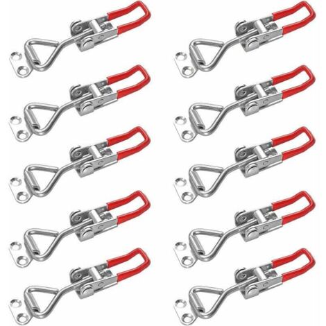 10-teiliger Riegel, Kistenriegel, Hebelriegel, Haltekapazität, Türriegel, Eckverschluss, kleiner Knebelhebelriegelknopf für Kisten, Schränke, Türen, Koffer