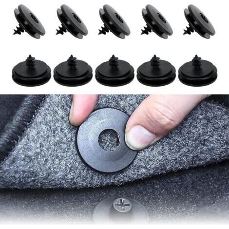 10-teiliger universeller Automattenhalter, 3-in-1-Clip zur Befestigung von Auto- und Teppichböden, geeignet für Teppiche, Druckknopf, rutschfester Fußmattenclip, Fixclips (Schwarz)