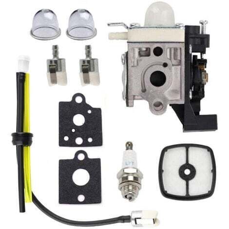 10-teiliger Vergaser-Reparatursatz für ECHO SRM-2320T Freischneider, 21,2 cm³, inklusive Luftfilter, Zündkerzen, Kraftstoffleitung und Dichtung.