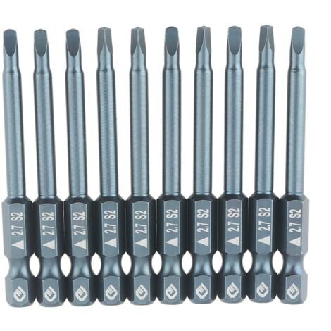 10-teiliges 1/4-Zoll (65 mm) dreieckiges Schraubendreher-Bit-Set aus S2-Legierungsstahl, Set mit 10 Bits H6,3x65mmx2,7 für Schraubendreher