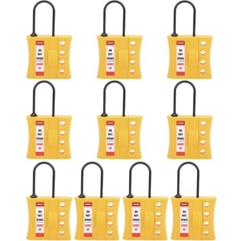 10-teiliges 3-mm-Lockout-Tagout-Schloss-Set, Langlebiges 4-Loch-Nylon-Sicherheitsvorhängeschloss für Stromisolierung und Verriegelung, Geeignet für Elektrische Lockout-Tag-Out-Kits
