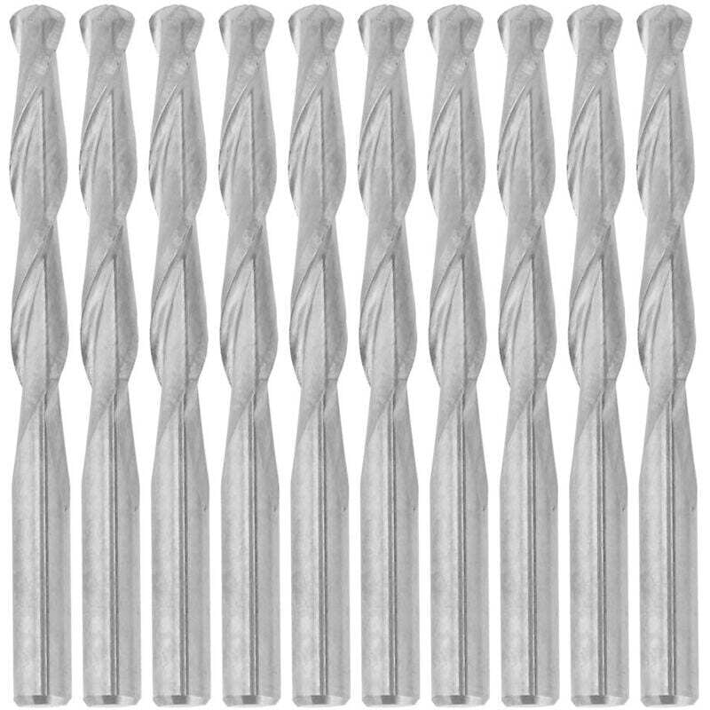 Image of 10-teiliges CNC-Spiralfräser-Set aus Wolframkarbid für Holz, Acryl und PVC, 3,175 mm