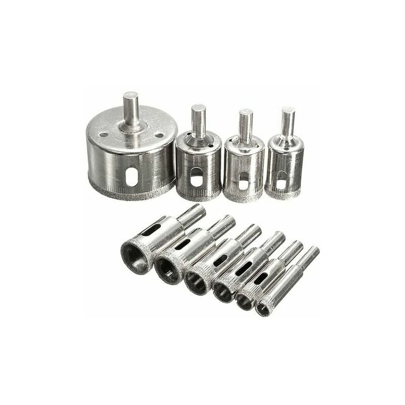 10-teiliges Diamantbohrer-Set, 8 mm-50 mm Fliesenbohrer für Glas, Fliesen, Keramik, Marmor, Porzellan, Granit | 09160365913184 10-teiliges Diamantbohrer-Set, 8 mm-50 mm Fliesenbohrer für Glas, Fliesen, Keramik, Marmor, Porzellan, Granit | 09160365913184