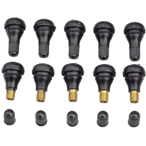 10-teiliges Ersatz- und Upgrade-Set für schlauchlose Motorrad- und Rollerreifenventile sowie universelle Staubschutzkappe für Autoreifenventile