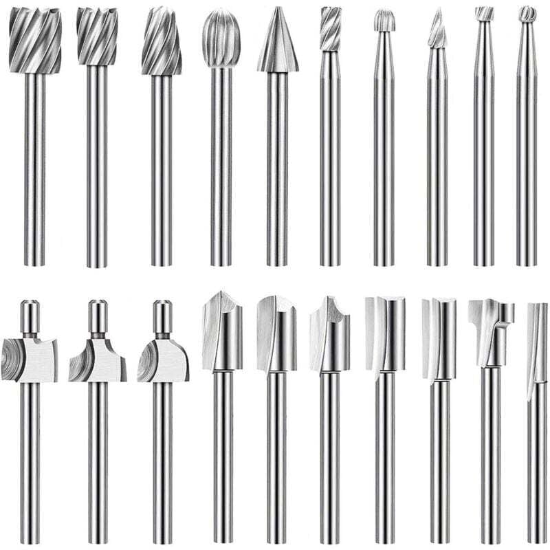 Image of 10-teiliges HSS-Hartmetall-Gravurbohrer-Set, Drehwerkzeuge für Holzschnitzerei, Gravur