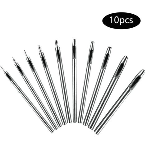 10-teiliges Lederlocher-Set, Lederlocher, Locher für Papier, Dichtung, Motor, Hohlloch, Rundstahl-Hohllocher-Set, Hohllocher für Leder