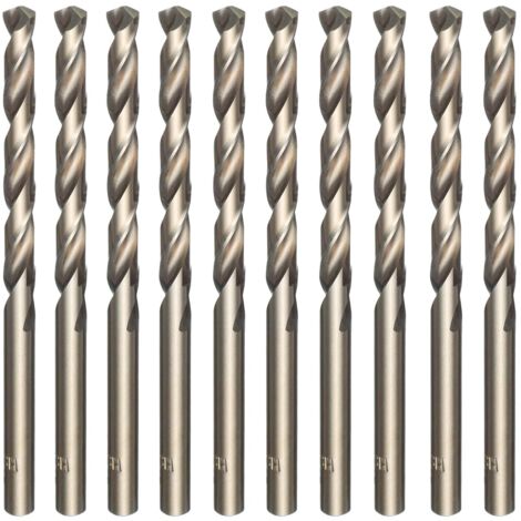 10-teiliges M35-Hochgeschwindigkeitsstahl-Kobalt-Gold-Spiralbohrer-Set zum Bohren von Edelstahl, harten Stählen, Gusseisen, Kupfer, Aluminium, Holz und Kunststoff, 5 mm x 86 mm