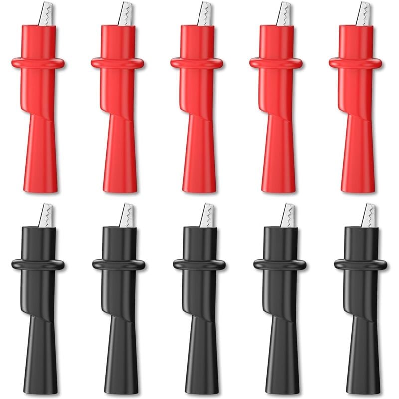 Image of Dolaso - 10-teiliges Multimeter-Krokodilklemmen-Set, isolierte Krokodilklemmen für elektrische Prüfungen