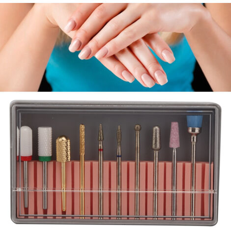 10-teiliges Nagelfräser-Set, Maniküre- und Pediküre-Zubehörset, Ersatzteile für Nagelpoliermaschinen, Pflegewerkzeug BH-08