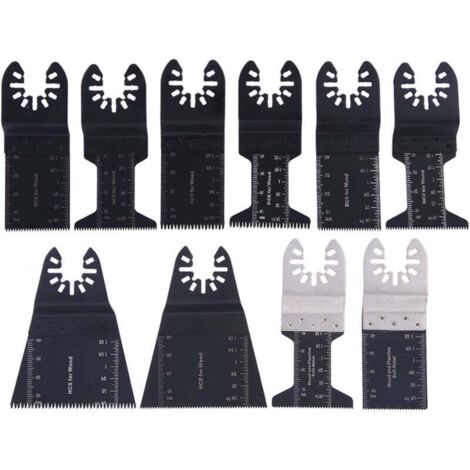 10-teiliges Oszillationszubehör-Set, oszillierendes Sägeblatt für Holz, Kunststoff, Metall, Multifunktionswerkzeug, oszillierendes Werkzeug, oszillierendes Sägeblatt-Zubehör (schwarz)