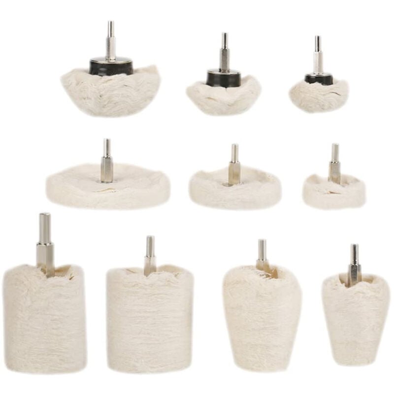 Image of 10-teiliges Polierscheiben-Set für Poliermopps, zum Schleifen und Polieren von Metall