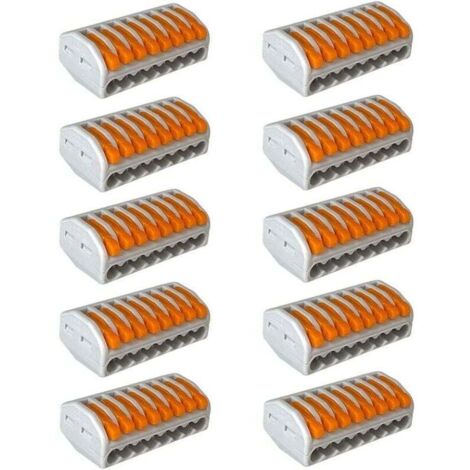 10-teiliges Premium-Set PCT-218 Hebelmutter-Drahtverbinder, 8-Port-Kompakt-Leiter-Drahtverbinder, Kompakt-Federklemmenblock