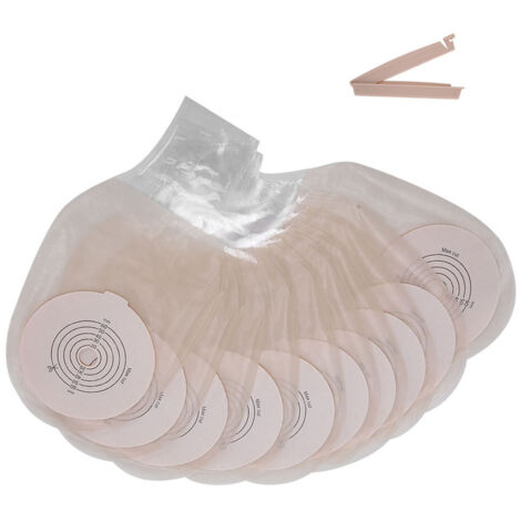 10-teiliges Set aus weichem Silikon-Stomabeutel, komfortable und hypoallergene Kolostomie-Hülle