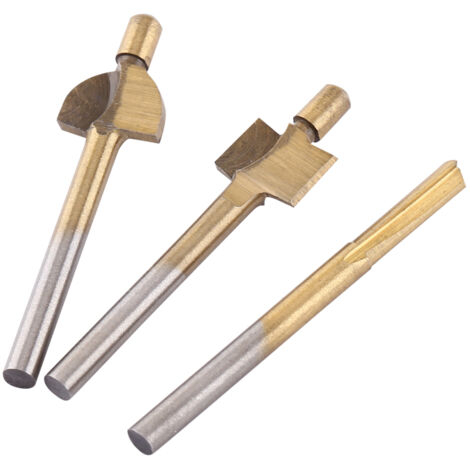 10-teiliges Set HSS-Kantenfräser mit Titanbeschichtung für Holz, 1/8"-Schaft für Oberfräsen