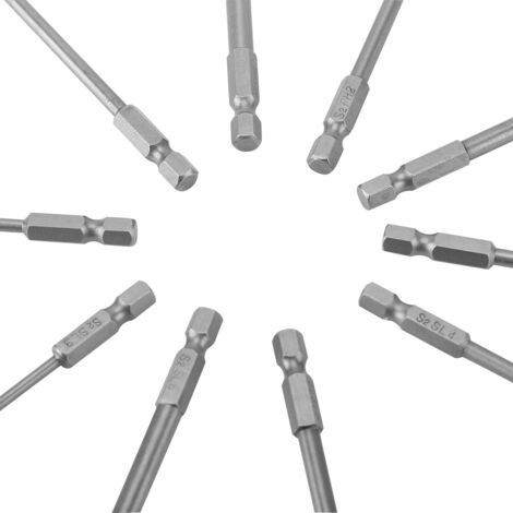 10-teiliges Set Kreuzschlitzschraubendreher-Bits PH1 und PH2 aus S2-Stahl, 1/4-Zoll-Sechskantschaft, 100 mm