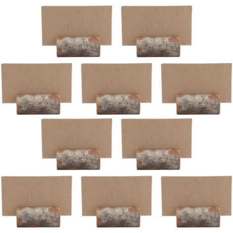 10-teiliges Set runder Holzbilderrahmen fürs Büro, mit Kraftpapierkarten für Hochzeiten und als Dekoration für Zuhause