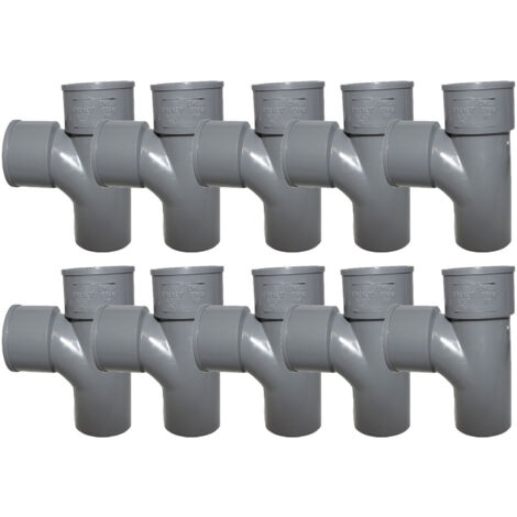 10 tés pied PVC 87°30 Mâle Femelle Ø50 - First Plast