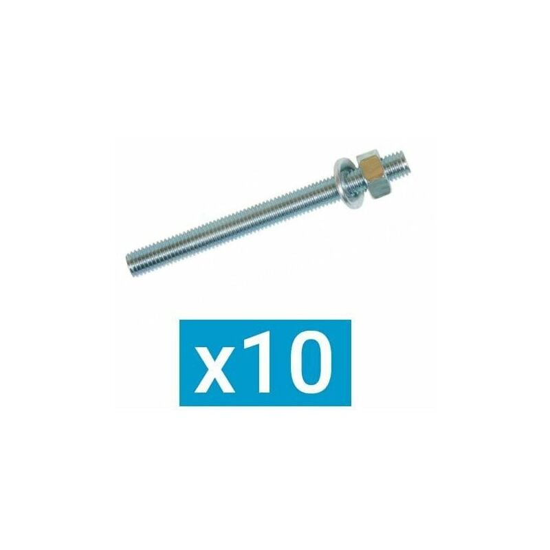 Tige filetée M10 x 110 - sachet de 10 - A060070 - Ing Fixations