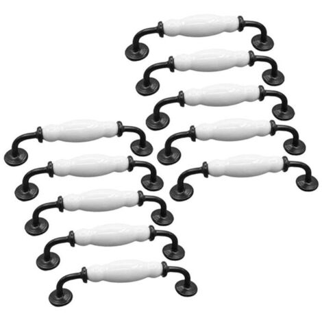 10 tiradores curvos, pomos de puertas, tiradores y pomos de cajones, tiradores de armarios, tiradores de muebles (distancia de perforación 128 mm).