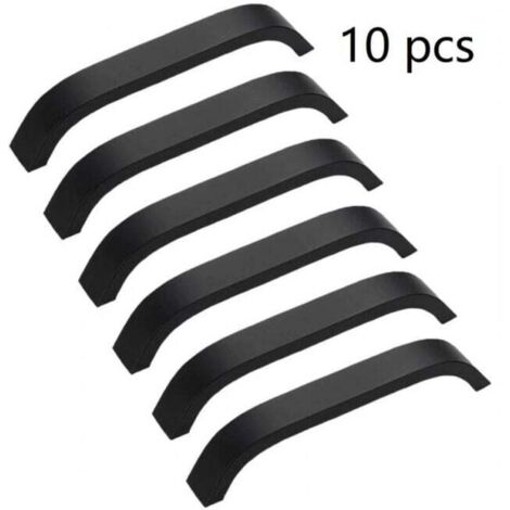 10 tiradores de muebles negros con orificio central de 128 mm con tornillos para cocina, dormitorio, armario, cajones, hechos de aleación de aluminio.