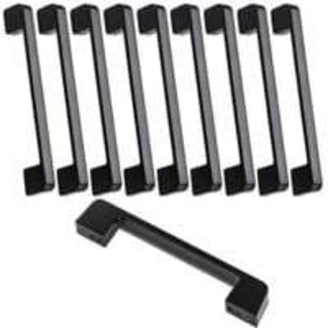 10 tiradores para muebles con distancia entre ejes de 160 mm, color negro, para puerta de cocina, barra de muebles, color negro, 160 mm
