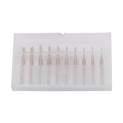 10 titanbeschichtete Rotationsgravierer, Durchmesser 0,8 mm bis 3,17 mm, 3,17 mm (1/8") Schaft