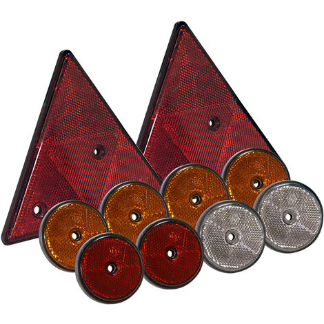 2 Stück Dreieck Reflektoren E3 Rot PVC Anhänger Dreieckrückstrahler Rückstrahler 