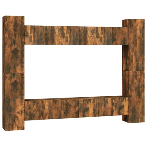 10-tlg. TV-Schrank-Set Räuchereiche Holzwerkstoff vidaXL