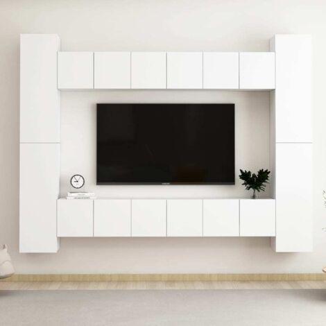 10-tlg. TV-Schrank-Set Weiß Holzwerkstoff vidaXL